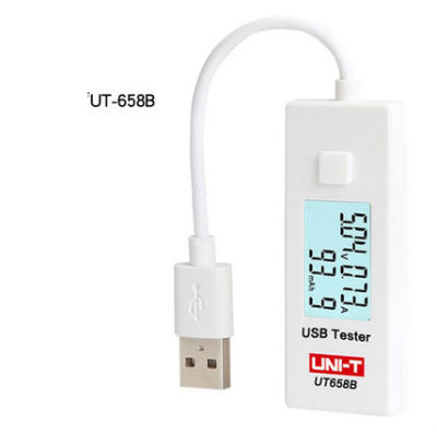UNI-T UT658B ดิจิตอลจอแอลซีดี Tegangan Current Meter Kapasitas Tester Pengukur Tegangan โวลต์ Pengukur Amper ที่ทดสอบ USB Kapasitas Tester