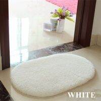 Free Shipping White Soft Plush Absorbent Sponge Bedroom Bathroom Shower Floor Door Mat Rug Parlor Hallway Non-slip Oval Carpet