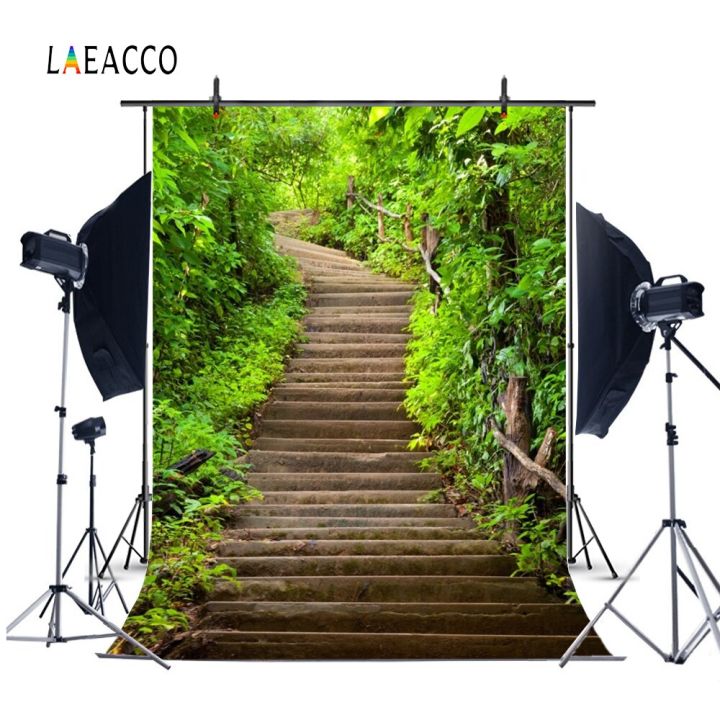 worth-buy-laeacco-บันไดเนินสีเขียวสำหรับฤดูใบไม้ผลิภาพเด็กทารกพื้นหลังการถ่ายภาพทิวทัศน์ฉากหลังสำหรับถ่ายภาพ