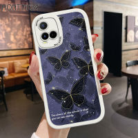 เคส Hontinga สำหรับ Vivo Y21 Y21S 2021 Y33S Y21T Y33T T1X เคสโทรศัพท์ซิลิโคนนิ่มหนังผีเสื้อสีดำน่ารักน่ารักเคสป้องกันกล้องคลุมทั้งหมดฝาหลังกันกระแทกเคสโทรศัพท์นิ่มสำหรับเด็กผู้หญิง