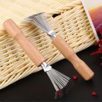 ▧✾ 1PCS Wooden Comb Cleaner Delicate Cleaning Removable Hair Brush Comb Cleaner Tool Handle Embeded Tool Broken Hair Cleaner