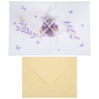 Purple Butterfly Birthday PopUp Card, Butterfly 3D Greeting Cards for Women Girl Daughter, Mothers Day