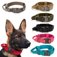 2022 Military Tactical Dog Collar Durable Nylon Training Collars Necklace With Handle Strong For Large Dogs French Bulldog