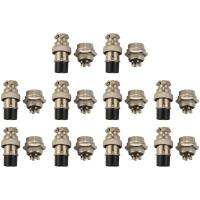 4 Pin Metal Male Female Panel Connector 16mm GX16-4 Silver Aviation Plug of 10 pcs