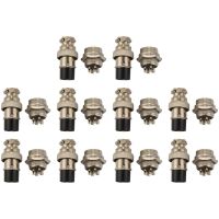 4 Pin Metal Male Female Panel Connector 16mm GX16-4 Silver Aviation Plug of 10 pcs