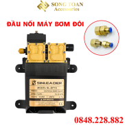 Đầu Nối Máy Bơm Đôi Sinleader Ren 18 Đồng Thau Nối Ống 6 8 10 12 Lắp Đặt