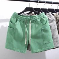 Shorts Men Summer Casual Solid Color Multiple Pockets Shorts Loose Wide Leg Straight Pants Sport Jogging Vintage Short Pants