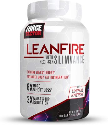 Force Factor LeanFire with Next-Gen SLIMVANCE (120 Capsules) Advanced Thermogenic Fat Burner for with B Vitamins and Capsimax to Boost Metabolism, Increase Energy, and Enhance Focus,