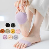 [HOT] Five Toes Forefoot Pads สำหรับผู้หญิงรองเท้าส้นสูง Half Insoles แคลลัส Corns Foot Pain Care ดูดซับ Shock ถุงเท้า Toe Pad แทรก