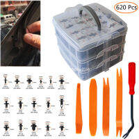 620PcsคลิปยึดรถชุดประตูกดแผงกันชนสกรูรัดRivetsชุด 620Pcs Boxed Gesp Bumper Klinknagel Schroef Trim Set Auto Retainer Plastic Panel Push Fastener Bevestigingsclip Auto Accessoires Universele