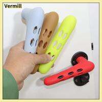 VERMILL ซิลิโคนทำจากซิลิโคน ฝาครอบลูกบิดประตู นุ่มนุ่มๆ ป้องกันการชนกัน แผ่นป้องกันสำหรับป้องกัน มัลติฟังก์ชั่ ไม่มีเสียงรบกวน ปลอกแขนป้องกันความปลอดภัยสำหรับเด็ก ของตกแต่งบ้าน