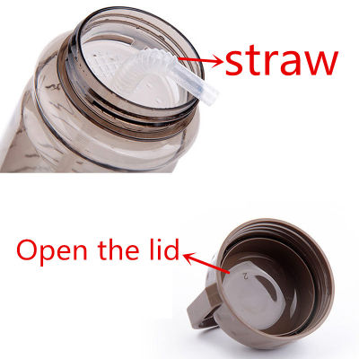 Hot 2L Large Capacity Creative Bicycle Sport Outdoor Travel Plastic My Water Bottle Portable Handle Tea strainer Straw Kettle
