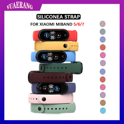 สายรัดแนวสปอร์ต VUAERANG สำหรับ Xiaomi Mi Band 7สายรัดข้อมือซิลิโคนอะไหล่สำหรับ MiBand 6สายทีพียูนิ่มสำหรับอุปกรณ์ Xiaomi Miband 5/6/7