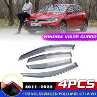 Windows Visor สำหรับโฟล์คสวาเกน VW ข้ามโปโล Mk5 GTI Vivo 2011 ~ 2022กันสาดที่พักพิง D Eflector ฝนคิ้วสติ๊กเกอร์อุปกรณ์เสริม