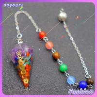 DOYOURS เครื่องประดับแฟชั่นเครื่องประดับ จี้ลูกตุ้มเรกิ โซ่ห่วงโซ่ 7 Chakra orgonite คริสตัลรักษารักษา การออกแบบใหม่ ของขวัญสำหรับเด็ก พีระมิดหกเหลี่ยม