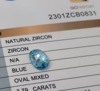 #พลอยเพทาย #ธรรมชาติ #สีฟ้า #น้ำทะเลลึก #natural #blue #zircon 3.79 กะรัต ทรงไข่ วงรี ประกายผิวน้ำทะเล กับแสงแดดระยิบระยับ สวย อย่างน่าหลงใหล พร้อมใบเซอร์  CGI