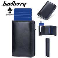 Baellerry 2022 New S ID Credit Bank Card Holder Wallet Luxury Brand Men Anti RFID Blocking Protected Protected Genuine Leather Slim Mini Small Money Wallets Case