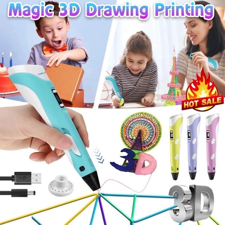 3D Printing Pen for Kids Includes 3 Starter Colors of PLA Filament