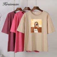 Hirsionsan ฤดูร้อนใหม่ที่เรียบง่ายพิมพ์ T เสื้อผู้หญิงแบบสบายๆฝ้าย Graphic Tee Chic Plus ขนาดหญิง Pullover Tops