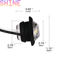 Shine Amber 10pcs Mini 12 / 24V 1 ปุ่ม LED กลมด้านข้างเครื่องหมายไฟรถรถพ่วง