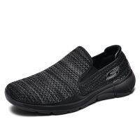 แท้ 100% Skechers Slip-Ons shoes 40-45 รองเท้าลำลองสีดำบริสุทธิ์สำหรับผู้ชายและผู้หญิงรองเท้าวิ่ง