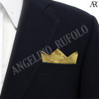 ANGELINO RUFOLO Pocket Square(ผ้าเช็ดหน้าสูท) ผ้าไหมทออิตาลี่คุณภาพเยี่ยม ดีไซน์ Spot สีเหลือง/สีเทา/สีเลือดหมู/สีฟ้า/สีกรมท่า