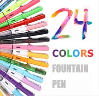 24 Colors Fashion Fountain Pen  Calligraphy Pen  Student Pen 0.5mm Nib  Pens