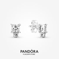 Official Store Pandora Sparkling Round &amp; Square Earrings