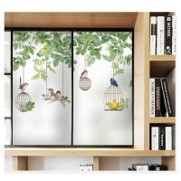 Window Film Privacy Glass Sticker Heat Insulation and Sunscreen Birds and Plants Home Decoration Wall Stickers Window Sticker and Films