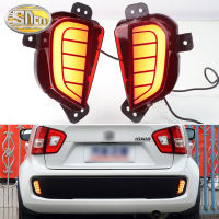 SNCN 2ชิ้นโคมไฟ Bemper Belakang LED สำหรับ Suzuki Ignis 2016 2017 2018 2019ตัวสะท้อนแสงสัญญาณเลี้ยวเบรคไฟตัดหมอกไฟท้าย