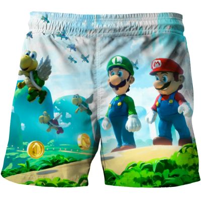 Super Mario Bros Shorts Clothing Beach Shorts  Printed T-shirts Funny Mens Shorts Baby Beach Clothing