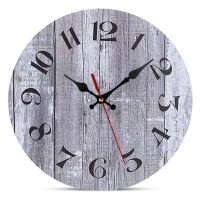 （HOT NEW）นาฬิกาแขวนตัวเลขโรมันไม้10นิ้ว TuscanQuartz Wall ClockRoom Bedroom Wall Decoration Clock