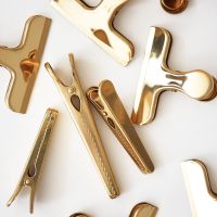 Luxury Metal Gold Binder Clip Office Paper Bills Stainless Steel Duckbill Clip Long Tail Clip Office School Stationery