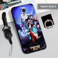 ฝามีที่ถือวงแหวนและเชือกโทรศัพท์ทำจากคลุมทั้งหมดพิมพ์ลาย Redmi Note 3เคสสำหรับ Xiaomi นุ่มและกล่อง