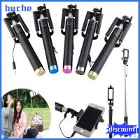 BUCHE แบบพกพา ขยายได้ โทรศัพท์มือถือ การถ่ายภาพ Monopod มือถือ มีสาย ไม้เซลฟี่