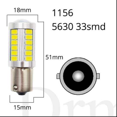 ไฟถอย-led-33-ดวง-สีขาว-สีฟ้า-แพ็ค2หลอด-ขั้วเขี้ยว1156-ขั้วเสียบ7440-ขั้วt20-ขั้ว1156