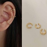 Fashion Simple Design Gold Color Clip Earrings for Women Non-Piercing Puck Rock Fake Cartilage Ear Cuff 2022 Trendy Jewerly