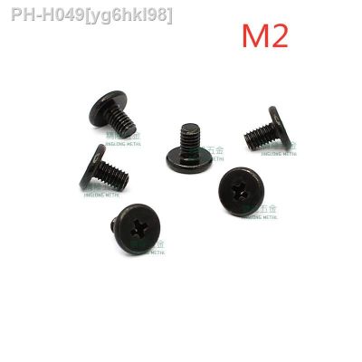 100pcs/lot Thin head phillips screw laptop screws M2x2/2.5/3/3.5/4/4.5/5/6/7/8 steel black zinc CM2