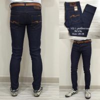 Denim Jeans กางเกงยีนส์ผู้ชาย รุ่นS102  ขาเดฟ ผ้ายืด สีน้ำเงิน เป้ากระดุม ปักษ์ลายกระเป๋าหลัง ทรงสวย โดนใจ พลาดไม่ได้ครับ