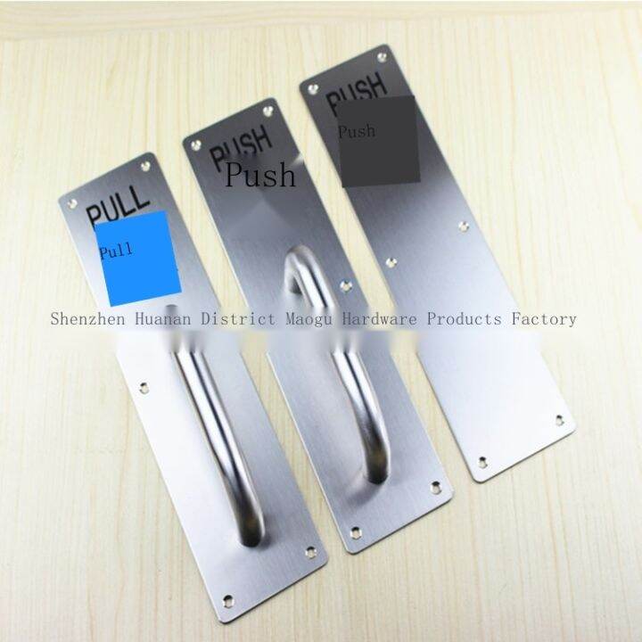 Stainless steel push and pull signs warning handle fire door shake handshandle wooden with the