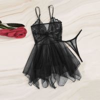 HOT★Babydoll Lenceria Sexi ชุดชั้นในสตรีชุดนอนสุภาพสตรีลูกไม้มุมมองน่ารัก Tulle Elegant แฟนตาซีชุดชั้นในเซ็กซี่