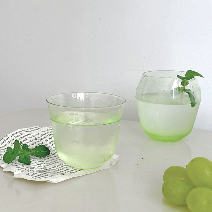 แก้วกระจกคริสตัลดีไซน์แก้วไวน์แดงสีเขียวผลไม้แก้วชิมแก้วแชมเปญแก้วกระจกสูง-linguaimy