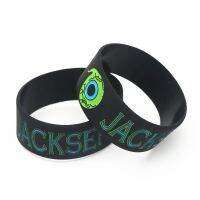 Hot Sale 1PC 1 Inch Ink Filled Logo JACKSEPTICEYE Silicone Wristband Wide Green Eyes Games Bracelet&amp;Bangels For Gifts SH202 Mobile Accessories