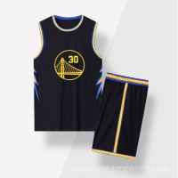 นิวเจอร์ซีย์คุณภาพสูง 21-22 Season jersey Curry Jersey Suit No. 30 V-Neck Thompson 75th Anniversary Three-Dimensional Standard City Version 30 Black 11 Men Retro Uniform