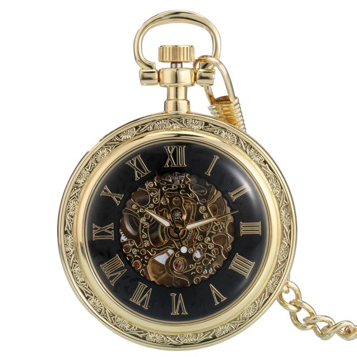 นาฬิกาพกระบบกลไกอัตโนมัติแบบไม่มีฝาปิดสีเงินหรูหราพร้อมฝาปิดจี้สร้อยคอของขวัญสำหรับผู้ชายและผู้หญิง