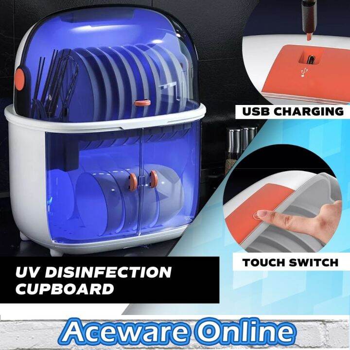 Large UV Disinfection Cupboard Dish Rack Rak Pinggan Dapur Dish Rack
