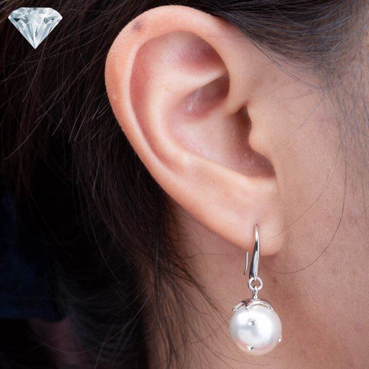 malai-gems-ต่างหูมุก-เงินแท้-silver-925-เพชรสวิส-cz-เคลือบทองคำขาว-รุ่น-31000998-แถมกล่อง-ต่างหูเพชร-ต่างหูเงินแท้