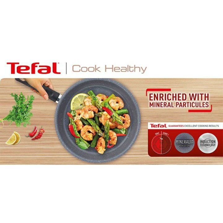 tefal-กระทะก้นแบน-กระทะไม่ใช้น้ำมัน-ผิวเคลือบกันติด-mineralia-ขนาด-24-ซม-รุ่น-cook-healthy-กระทะเพื่อสุขภาพ-ใช้ได้กับเตาทุกชนิด