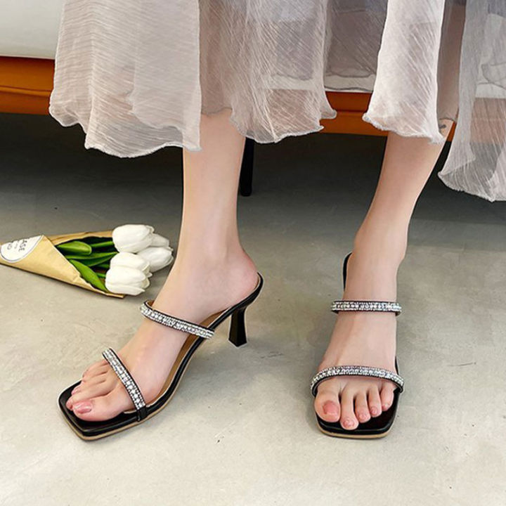 รองเท้ารองเท้าแตะสตรีประดับอัญมณีแฟชั่นเซ็กซี่แฟชั่น-renben-ส้นบางกับผู้หญิงรองเท้าแตะส้นสูง
