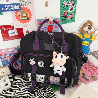 JULYCCINO Women Multifunctional Backpack Female Portable Travel Bag Student Small Schoolbag Teenage Girl Lovely Badge Backpacks